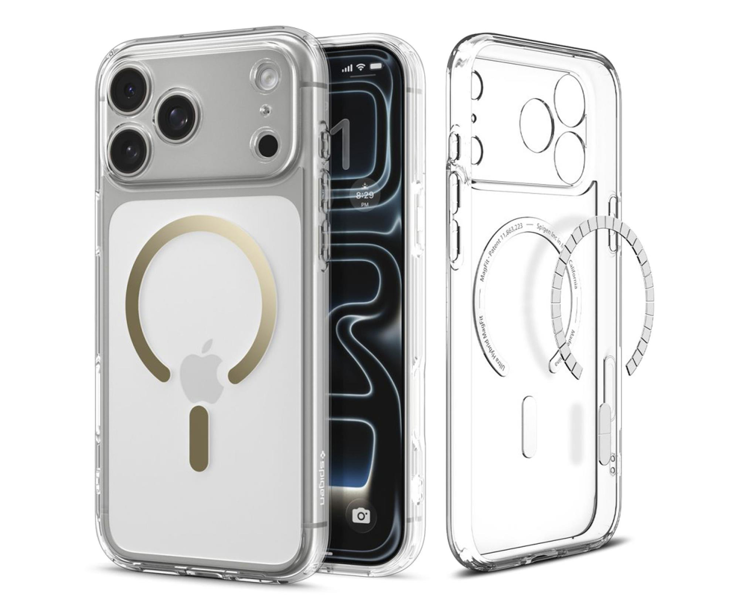 Spigen Ultra Hybrid Mag Magsafe do Iphone 17 Pro Max Clear/Gold