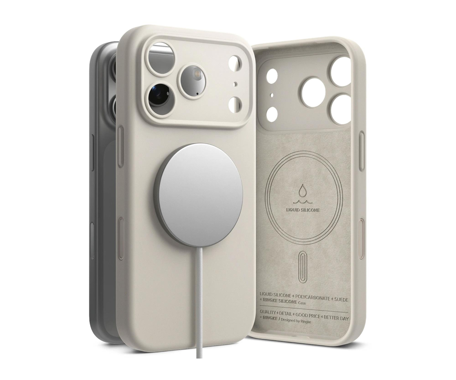 Ringke Silicone Magnetic Magsafe do Iphone 17 Pro Stone