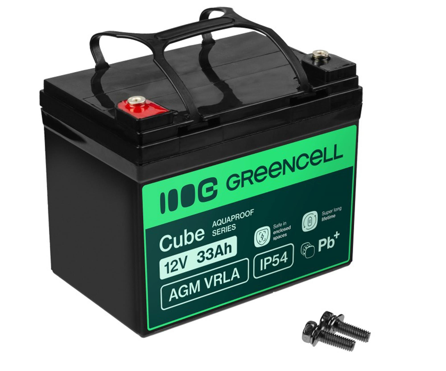 Green Cell Cube AGM VRLA IP54 12V 33Ah