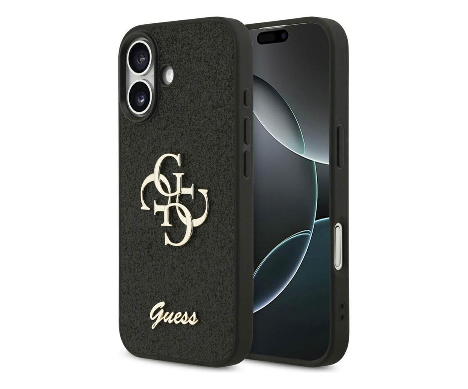 Guess Fixed Glitter Big 4G do iPhone 17 czarny