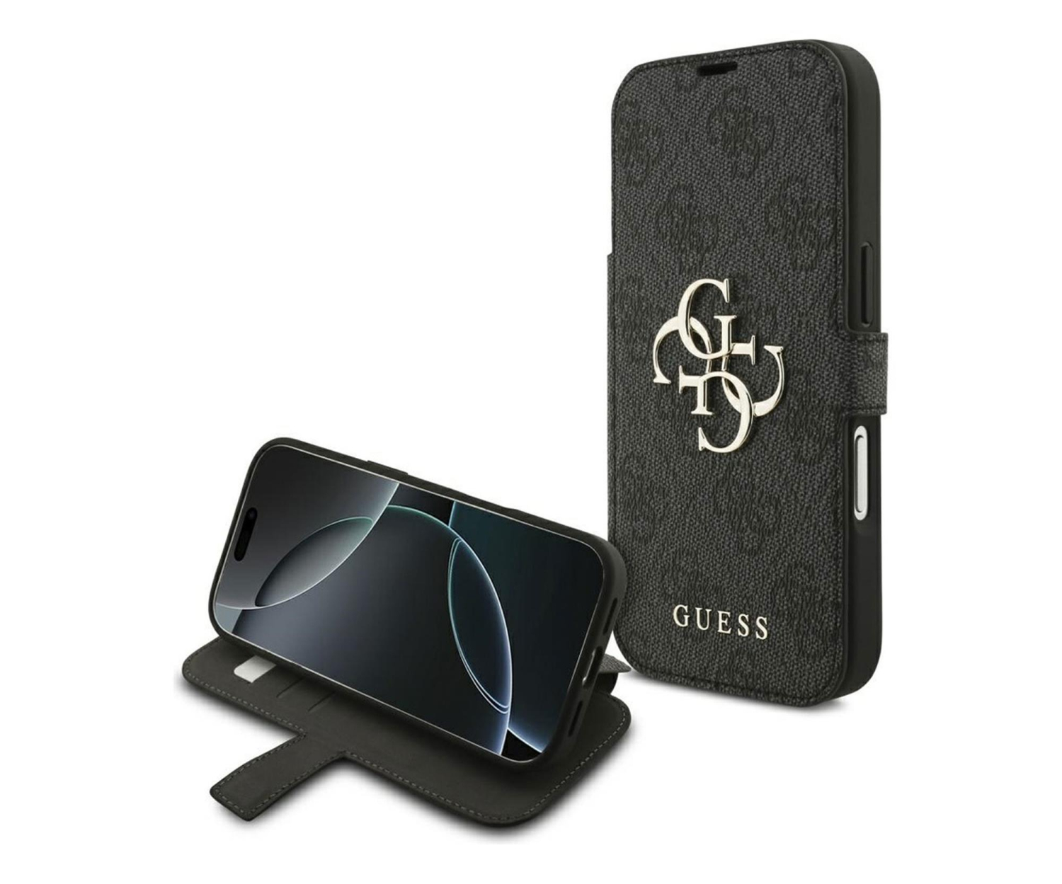 Guess Book 4G Metal Logo do iPhone 17 Pro czarny