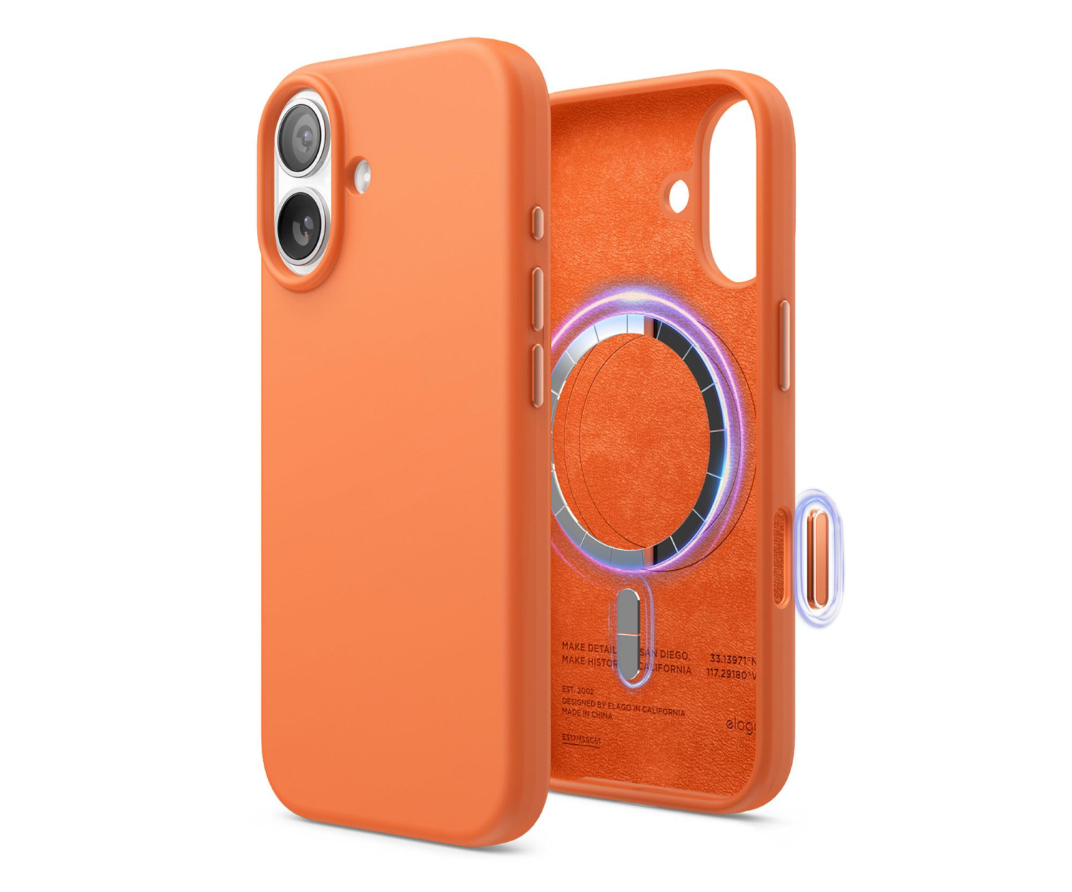 Elago Magsafe Silicon Case do iPhone 17 Orange