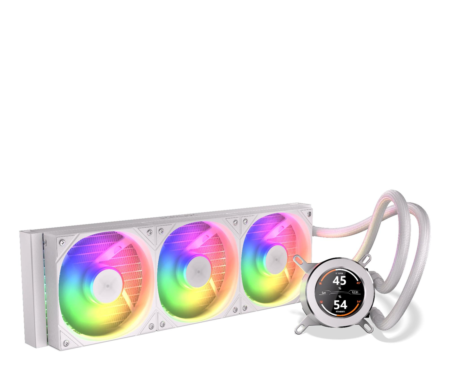 KRUX HydroGlance 360 ARGB LCD White 3x120mm