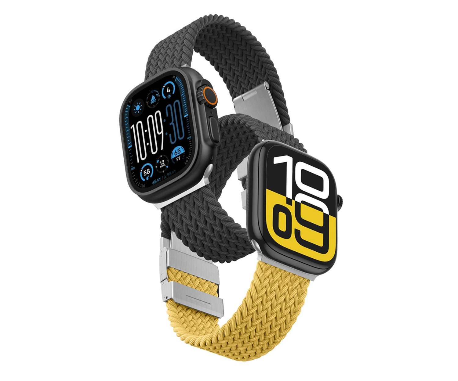 AmazingThing 2x Blend Band Apple Watch 45/46/49 mm żółto-czarny/czarny