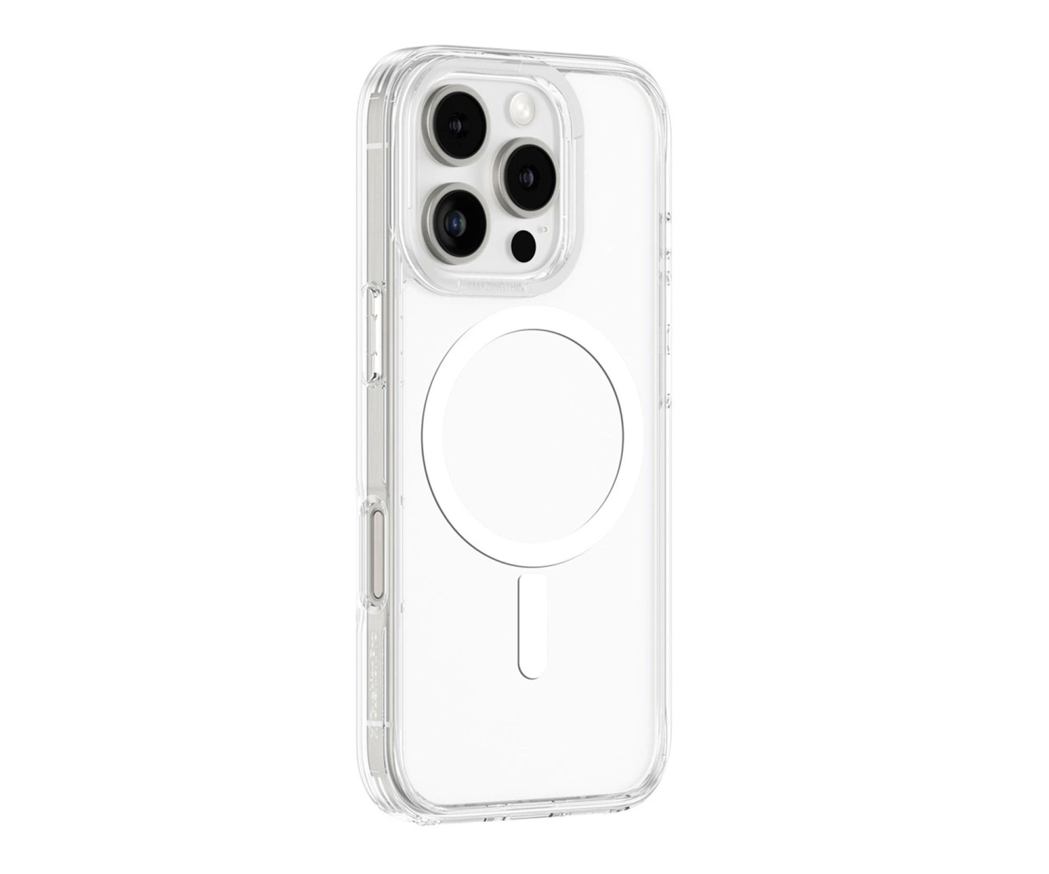 AmazingThing Minimal Mag Case pierścien magnetyczny iPhone 16 Pro clear