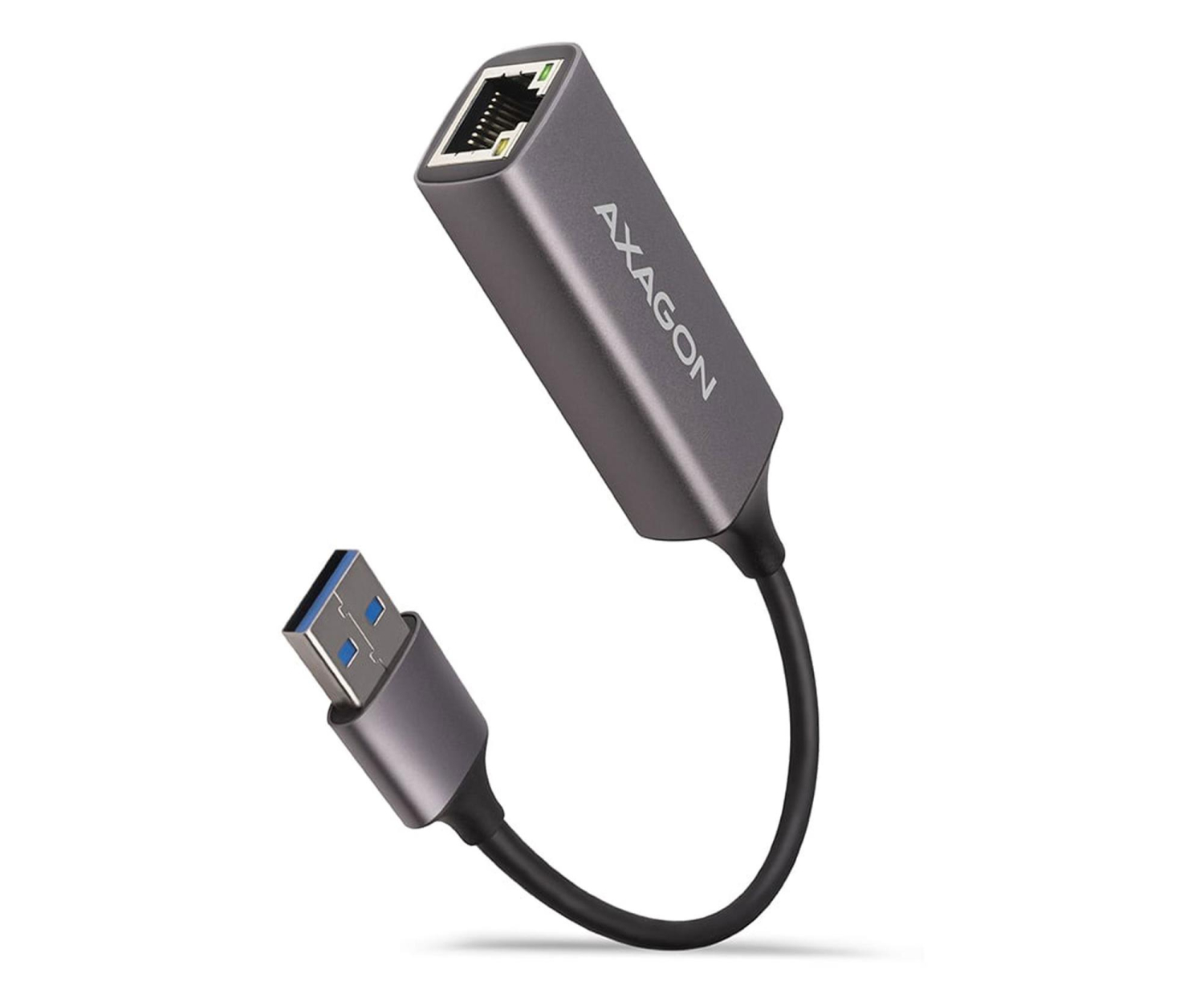 AXAGON ADE-TR Karta sieciowa Gigabit Ethernet adapter, USB-A 3.2 Gen 1, instalacja automatyczna, metalowy, tytanowa szarość
