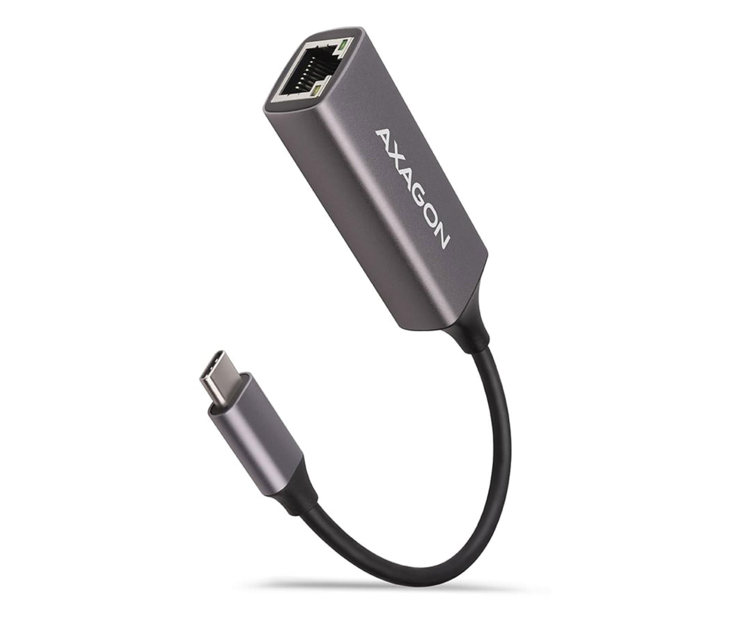 AXAGON ADE-TRC Karta sieciowa Gigabit Ethernet adapter, USB-C 3.2 Gen 1, instalacja automatyczna, metalowy, tytanowa szarość