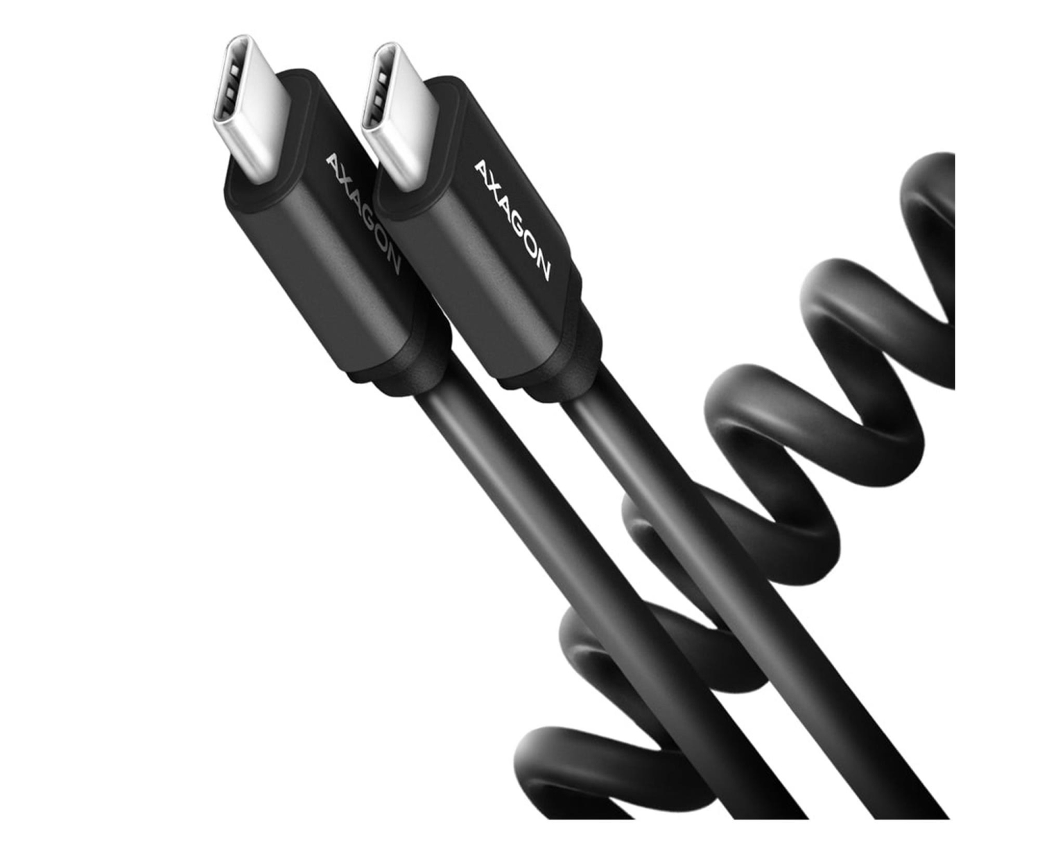 AXAGON BUCM-CM10TB Kabel Twister USB-C - USB-C, 0,6m, USB 2.0, 3A, ALU, PVC Czarny