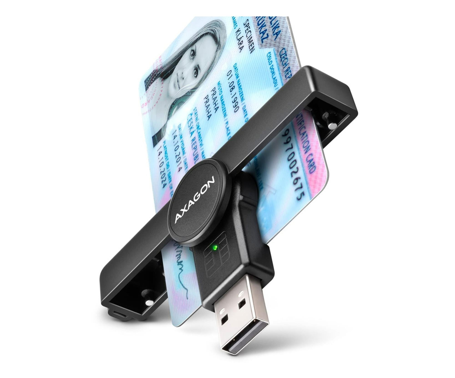 AXAGON Czytnik kart identyfikacyjnych CRE-SMPA PocketReader USB-A
