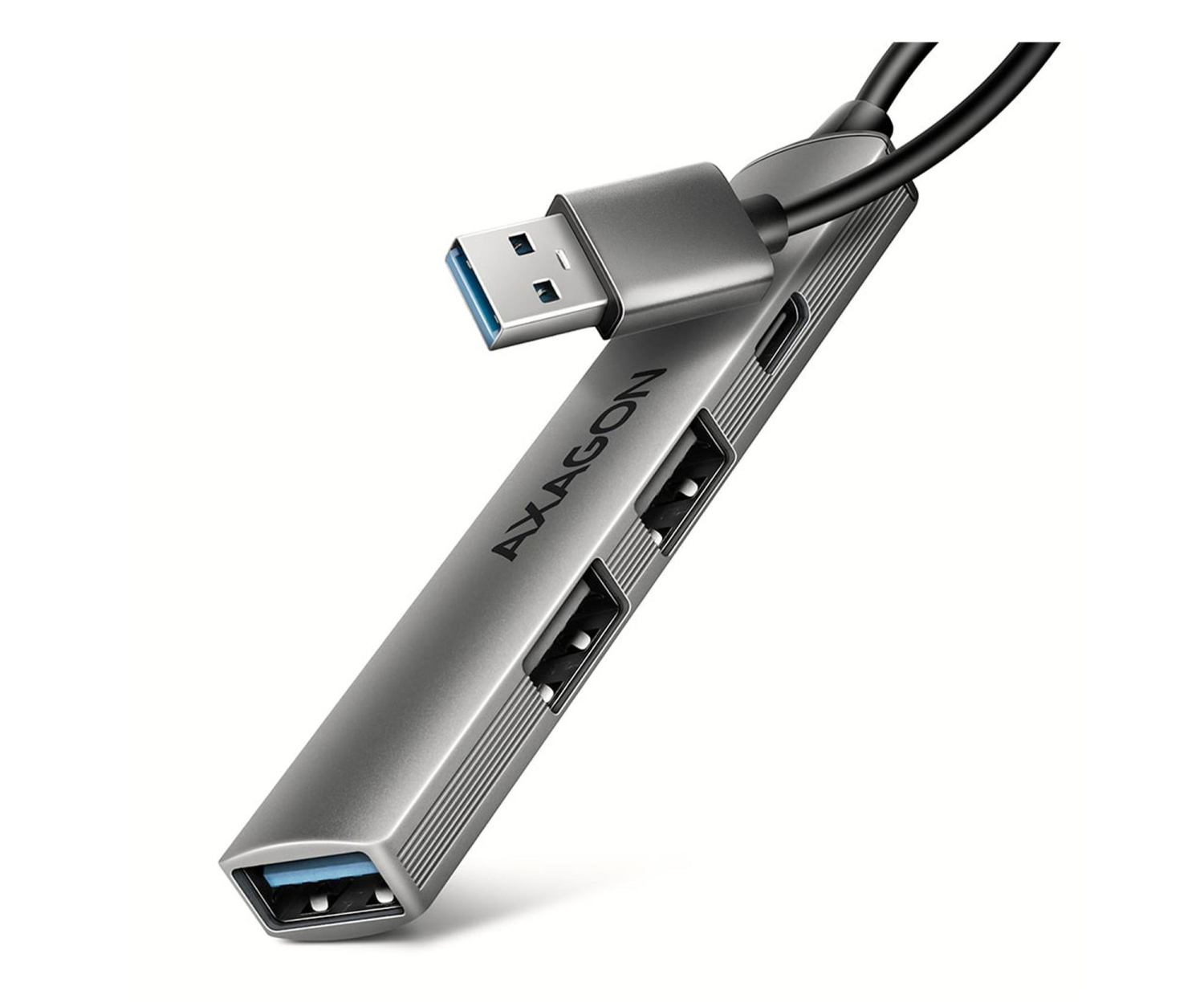 AXAGON HUE-STA HUB 4-portowy 1x USB-A 5Gbps, 2x USB2.0 + 1x USB-C 2.0, 12cm kabel USB-A