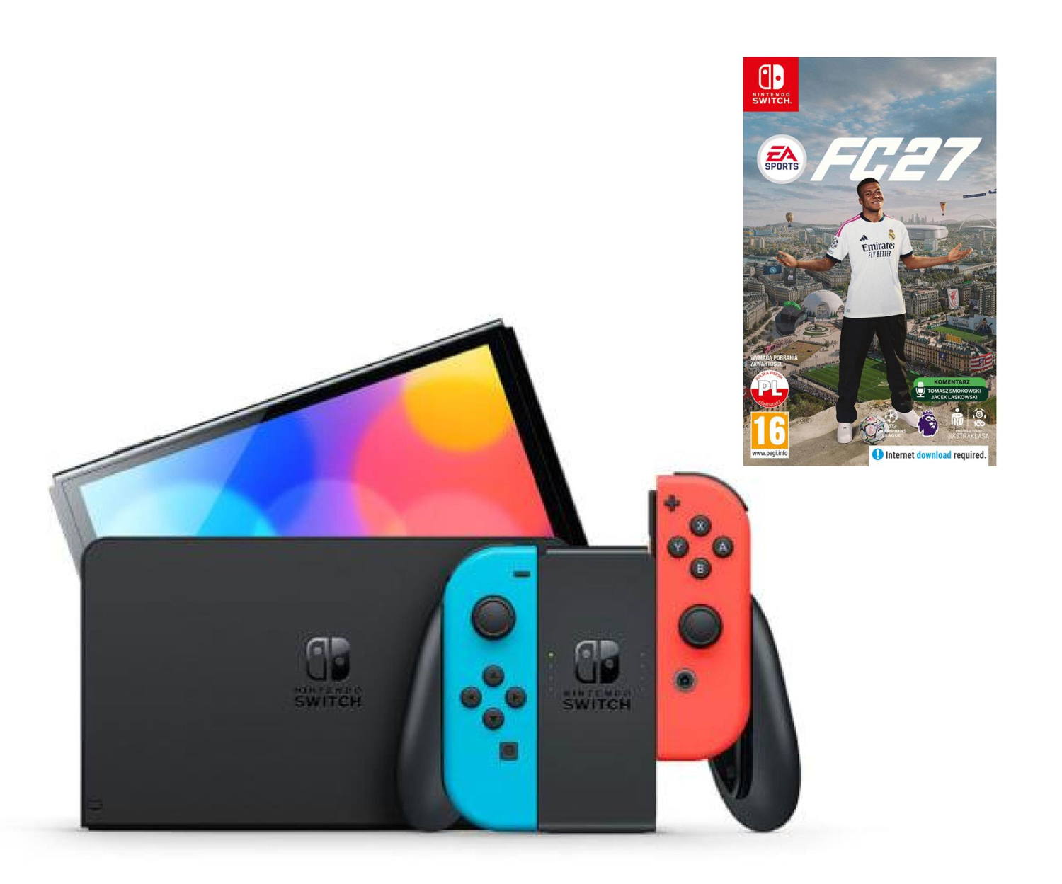 Nintendo Switch OLED - Czerwony / Niebieski + EA Sports FC 27