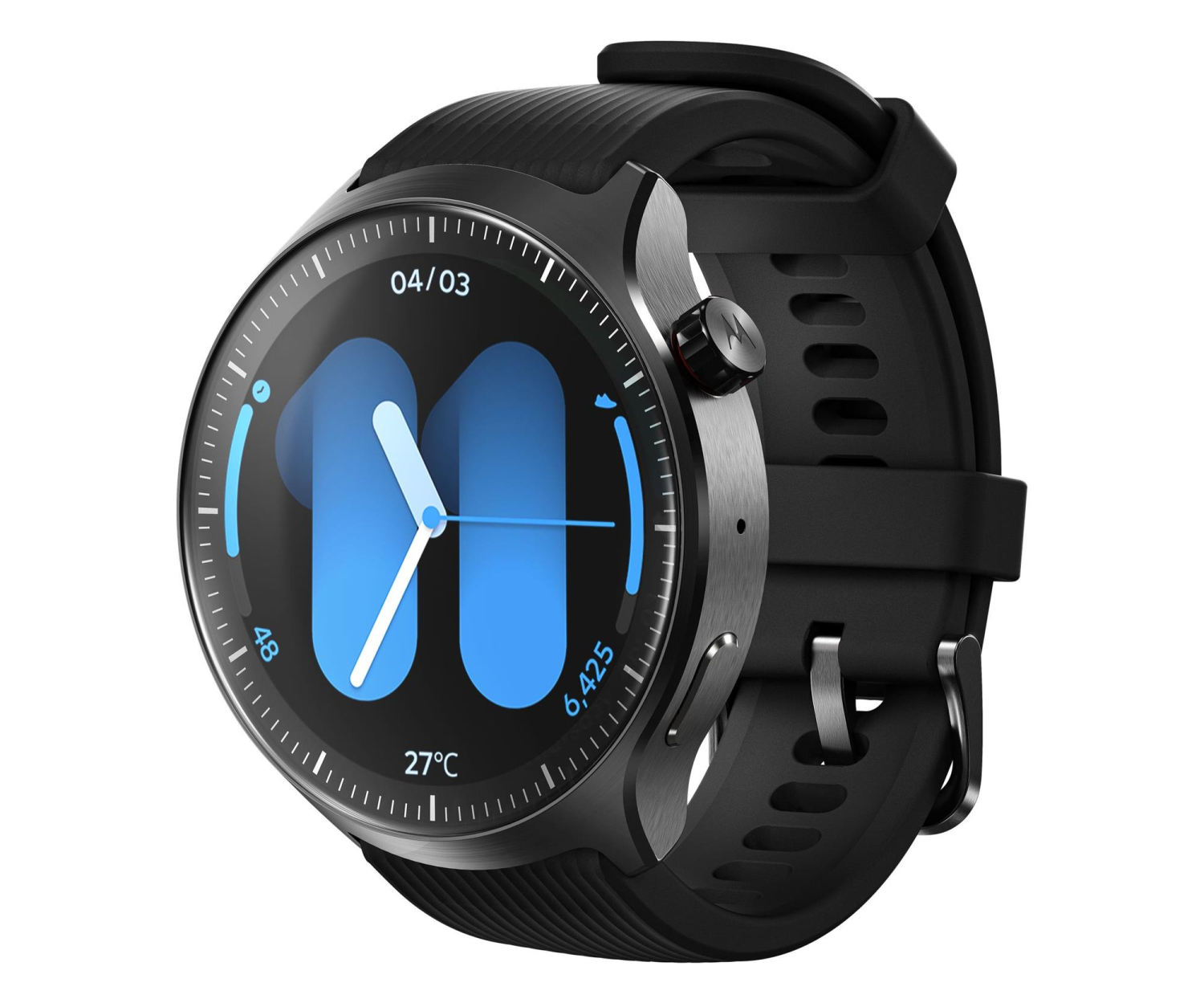 Motorola moto watch ultra Black Silicone + Black Leather