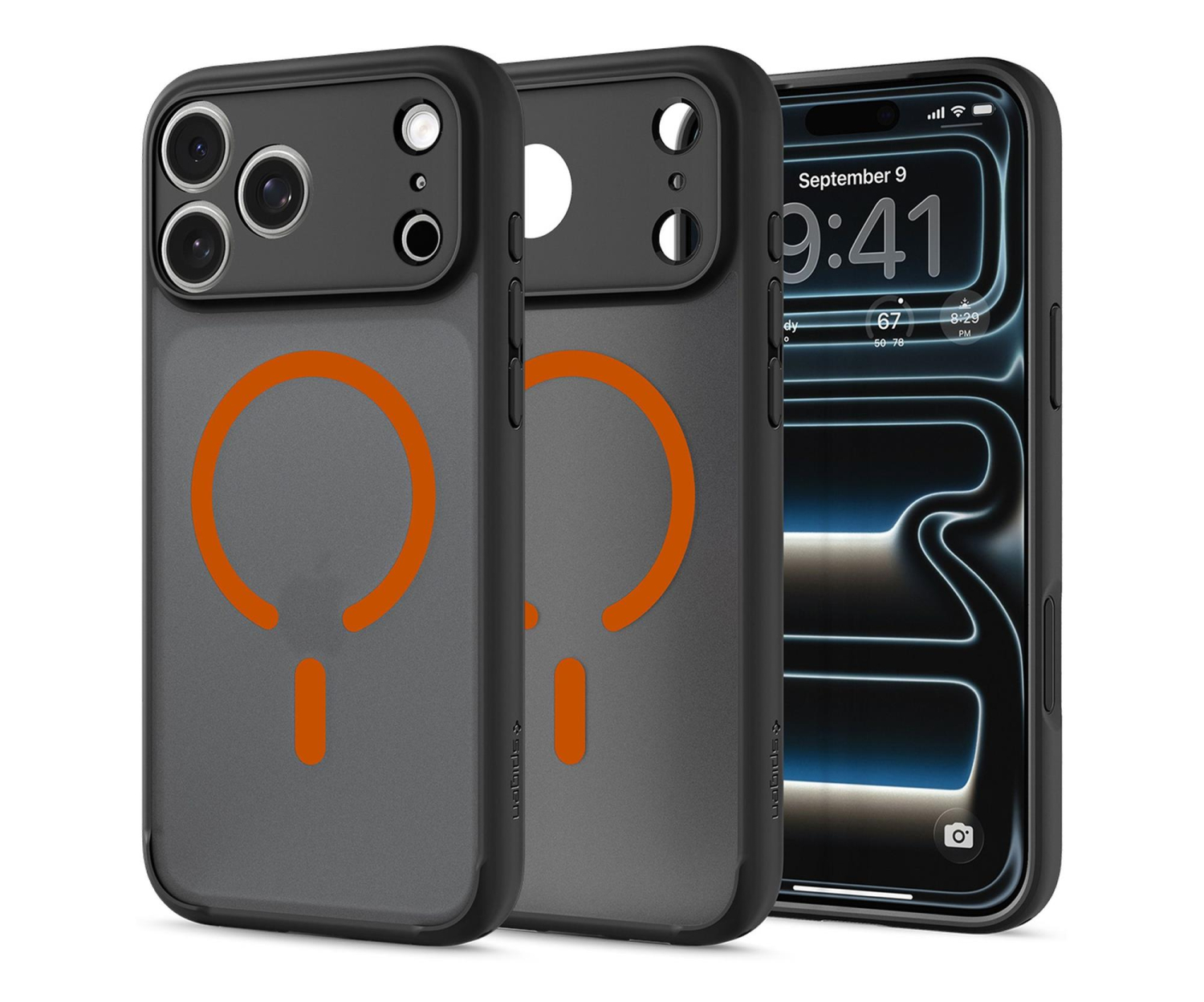 Spigen Ultra Hybrid Mag MagSafe do iPhone 18 Pro Max / 17 Pro Max Czarno-Pomarańczowy
