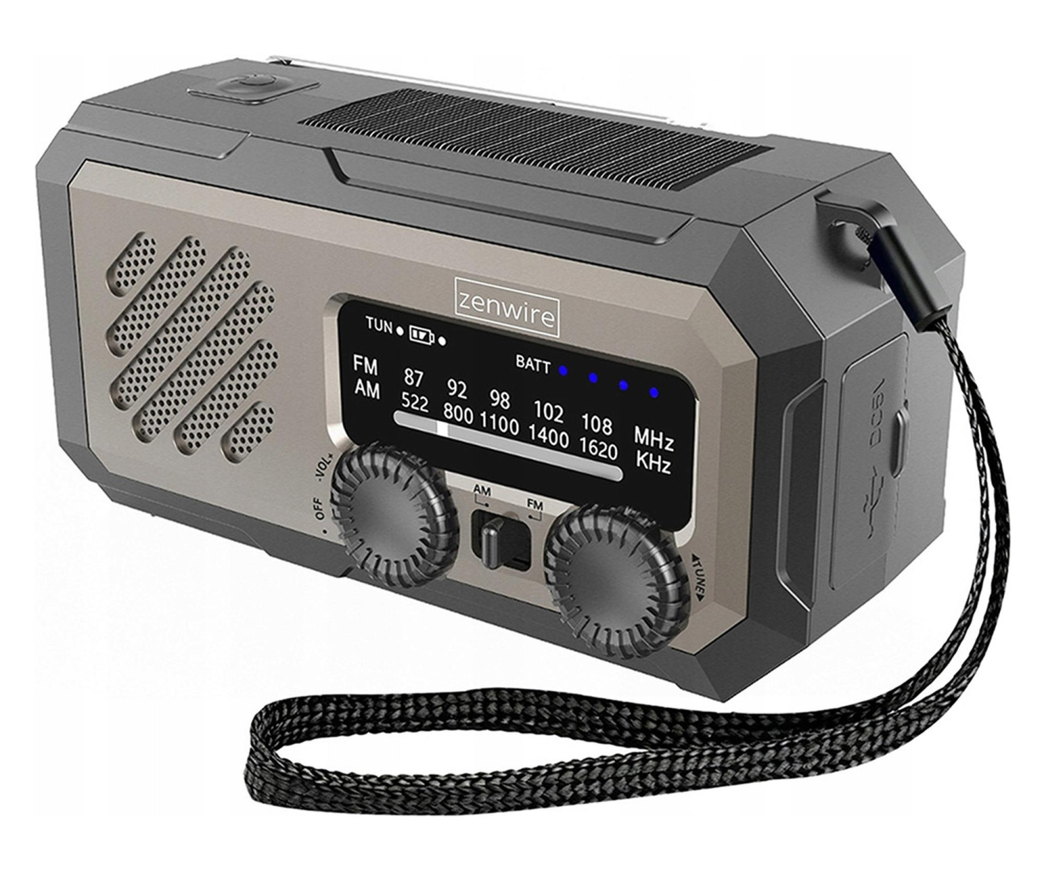 Mini Radio Przenośne Solarne Awaryjne Budowlane na Korbkę Baterie Powerbank