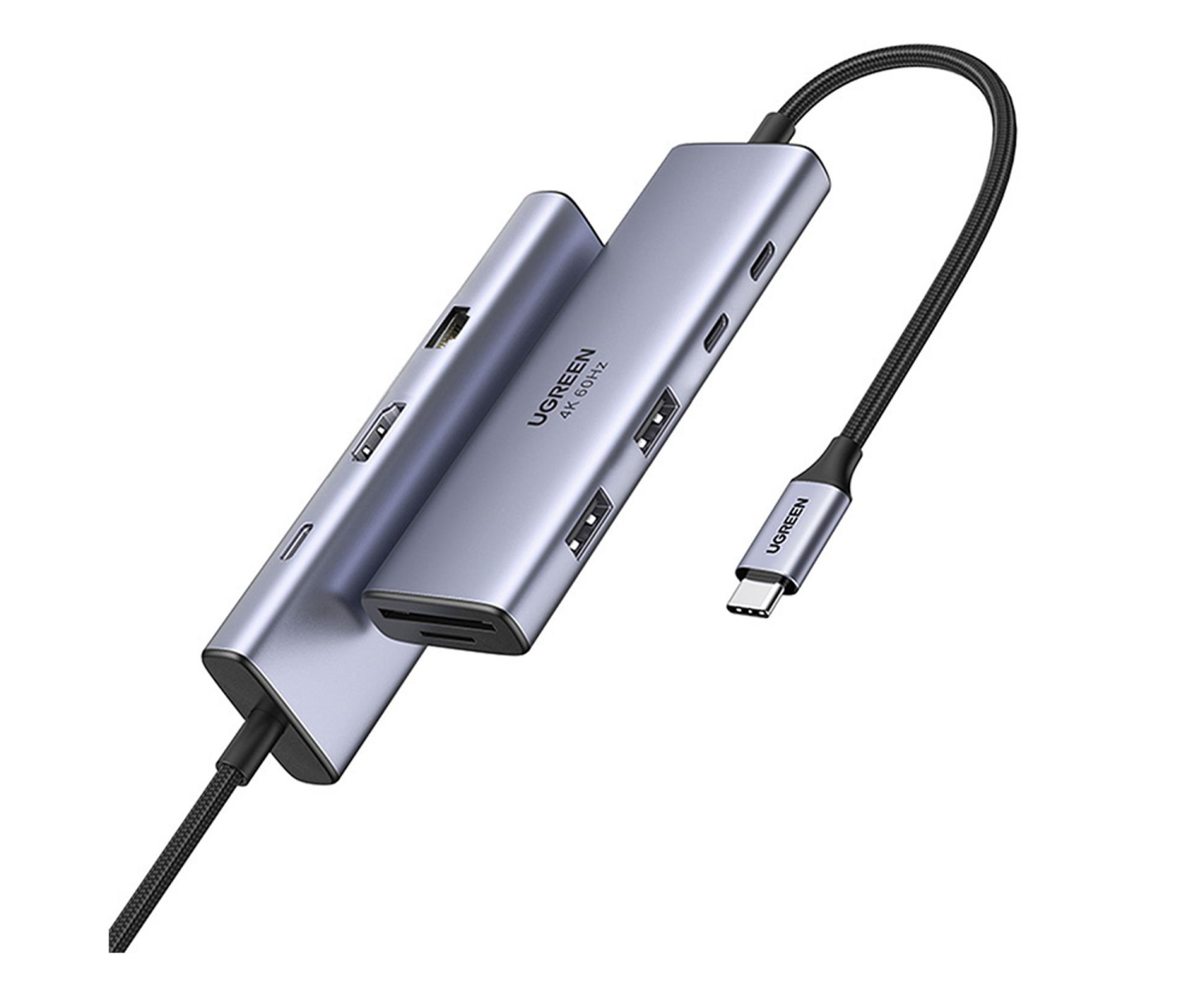 UGREEN Hub USB-C CM498 3x USB HDMI VGA RJ45 SD/TF PD 100W