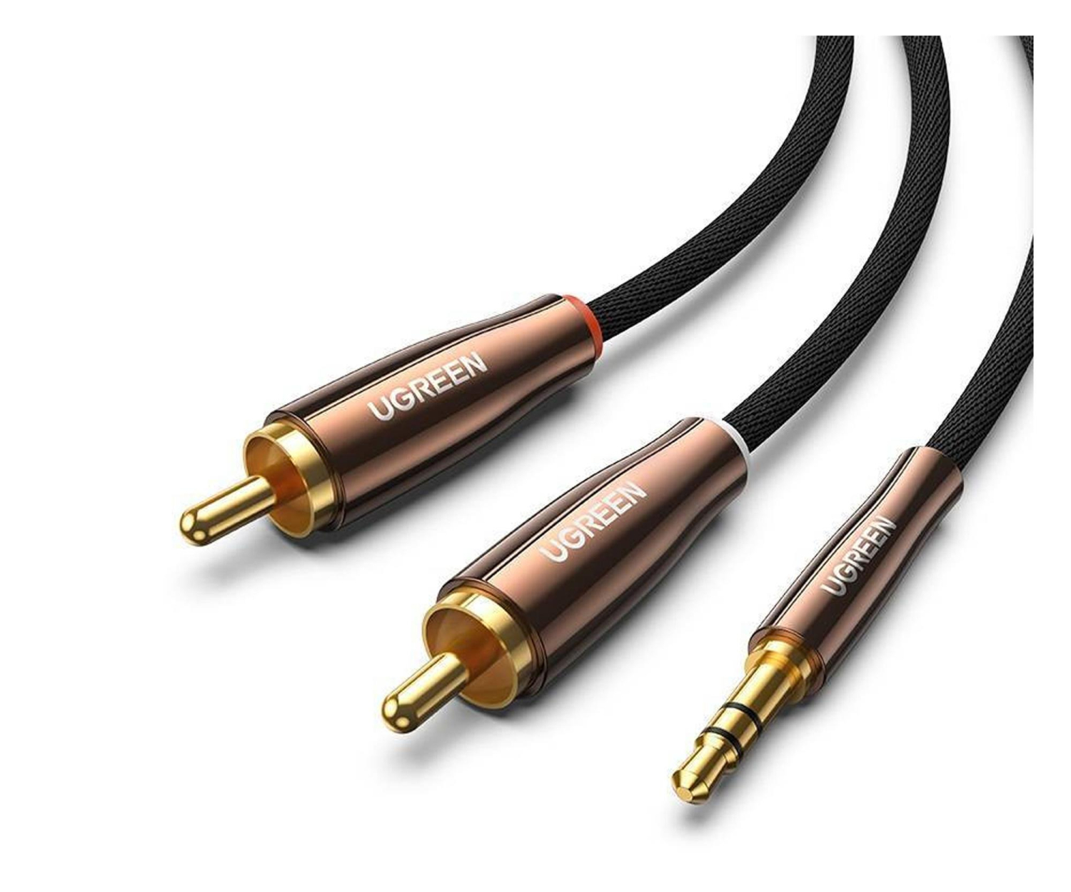 UGREEN AV170 Kabel 2x RCA Cinch jack 3.5mm 2m czarny