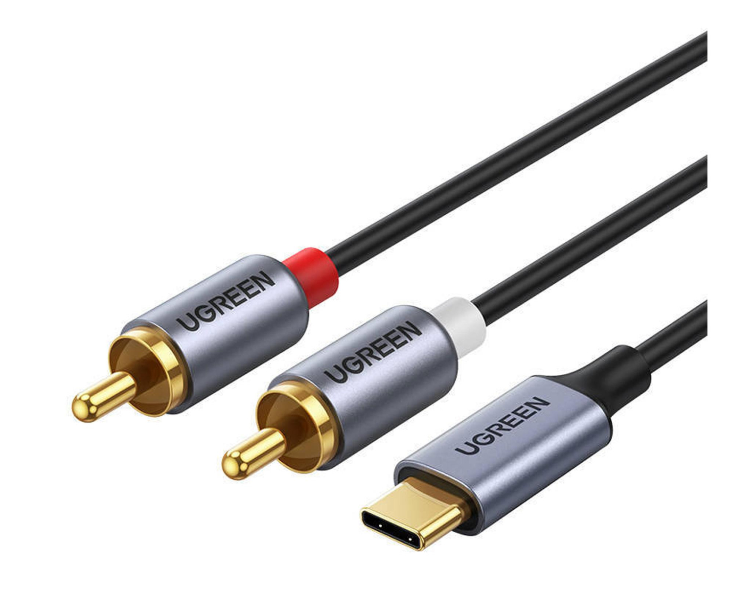 UGREEN CM451 USB-C do 2x RCA (Cinch) 1.5m Czarny