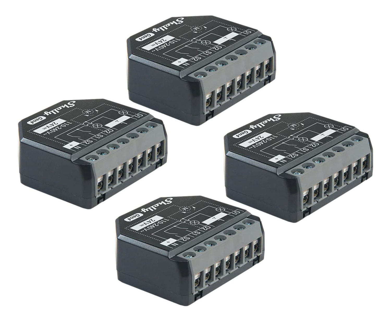 Shelly Zestaw 4 Sterowników 2PM Gen4 Zigbee/Matter