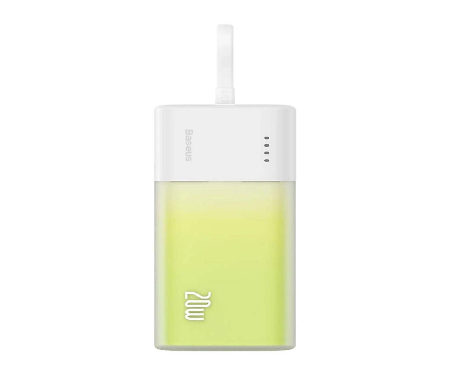 Baseus Powerbank Popsicle 5200mAh 20W z kablem biało-zielony