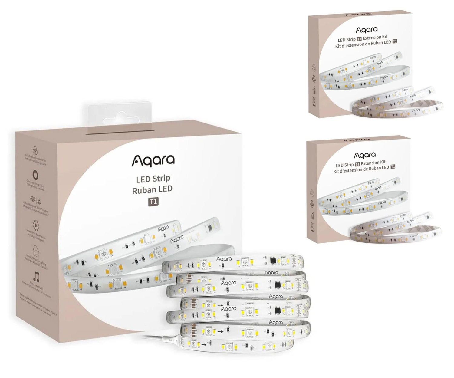 Aqara Pasek świetlny T1 LED Strip (2M)+ Przedłużenie 2x 1m