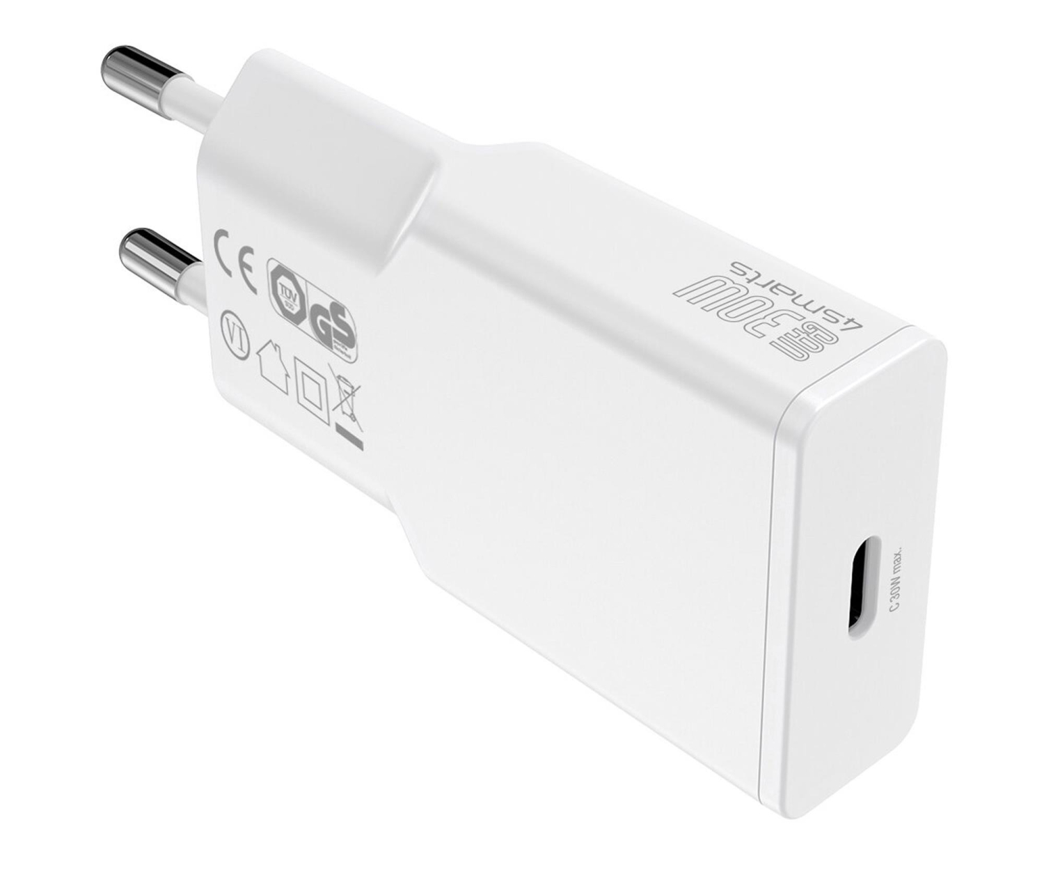 4smarts Ładowarka sieciowa PDPlug Slim 30W GaN USB-C biały