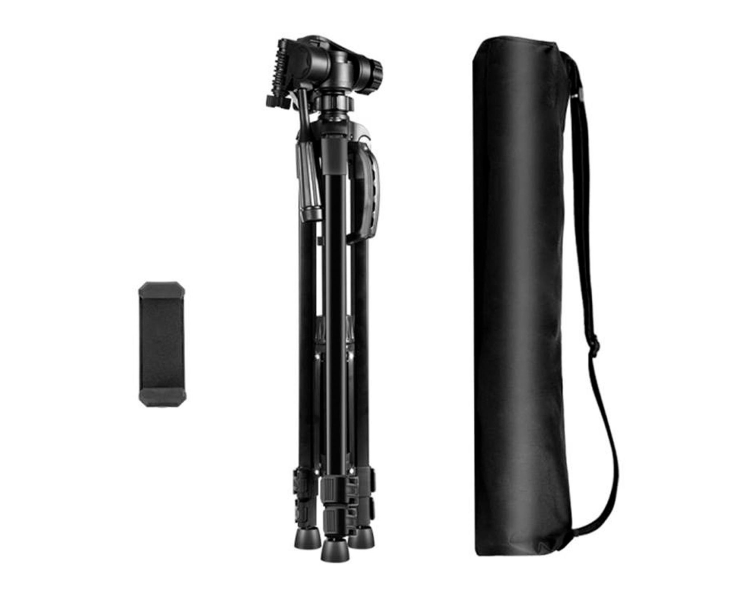 Puluz Selfie Live Aluminium z głowicą 3D i uchwytem telefonu (czar