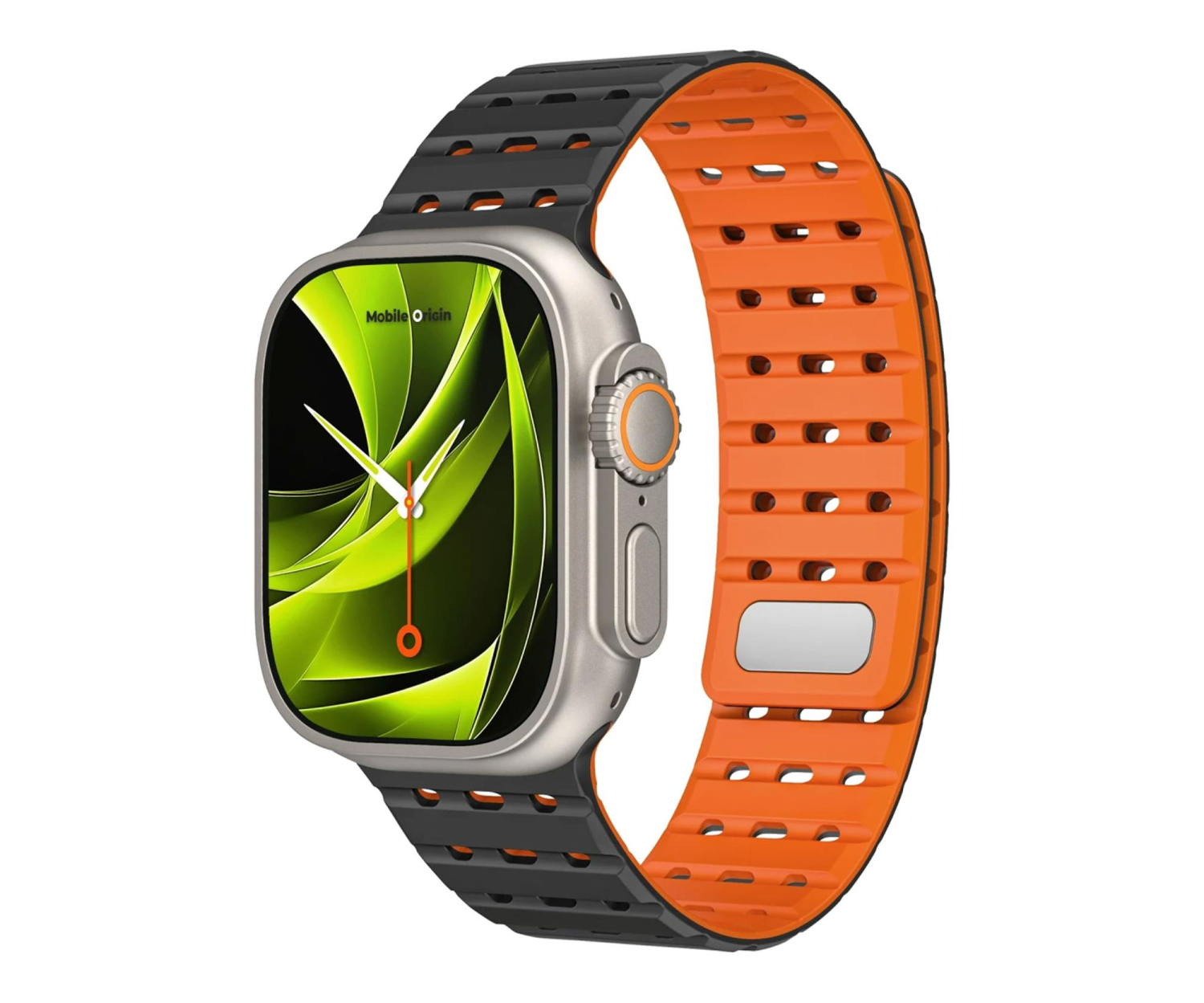 Mobile Origin Magnetic Strapblack/orange Apple Watch 49mm/46mm/45mm/44mm
