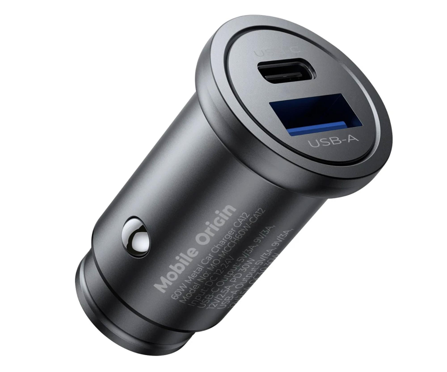 Mobile Origin Metal Car Charger 30WCA12  USB-CUSB-A