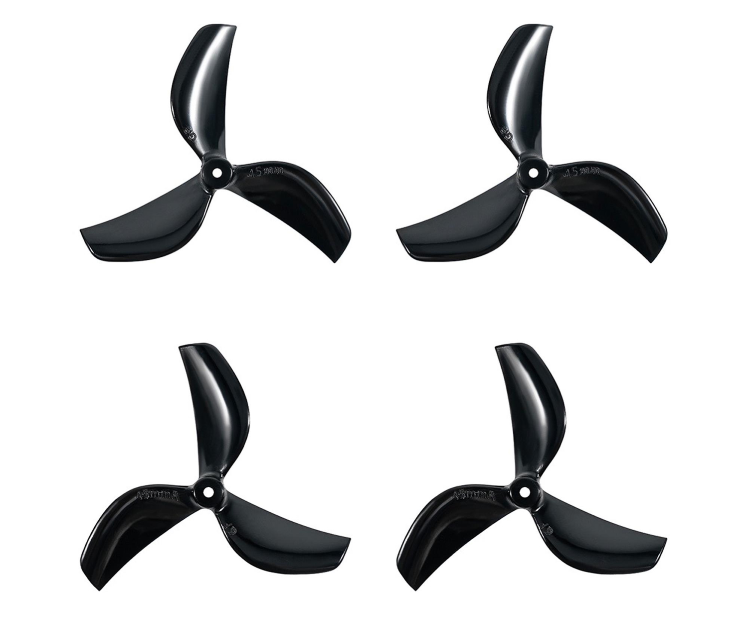 BetaFPV Gemfan 45mm (1.5mm) Black - potrójne śmigła (4 szt.)