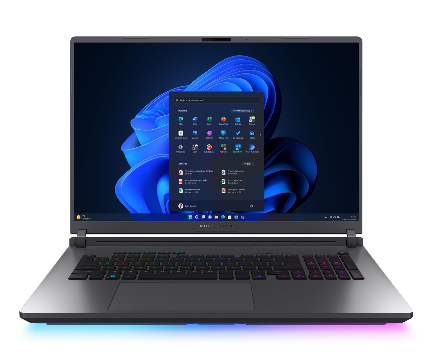 ASUS ROG Strix G18 G815LW-SA303W 18" 240Hz Ultra 9 290HX Plus 32GB RAM 2TB Dysk SSD RTX5080 DLSS4 Win11 Szary Funkcje AI