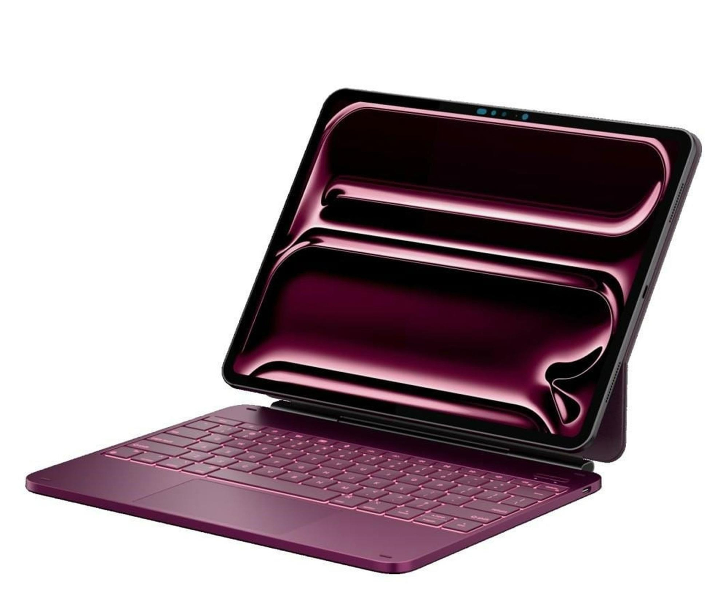 TYPECASE Etui Edge z klawiaturą do iPad Pro 13" 2024/2025 malinowy