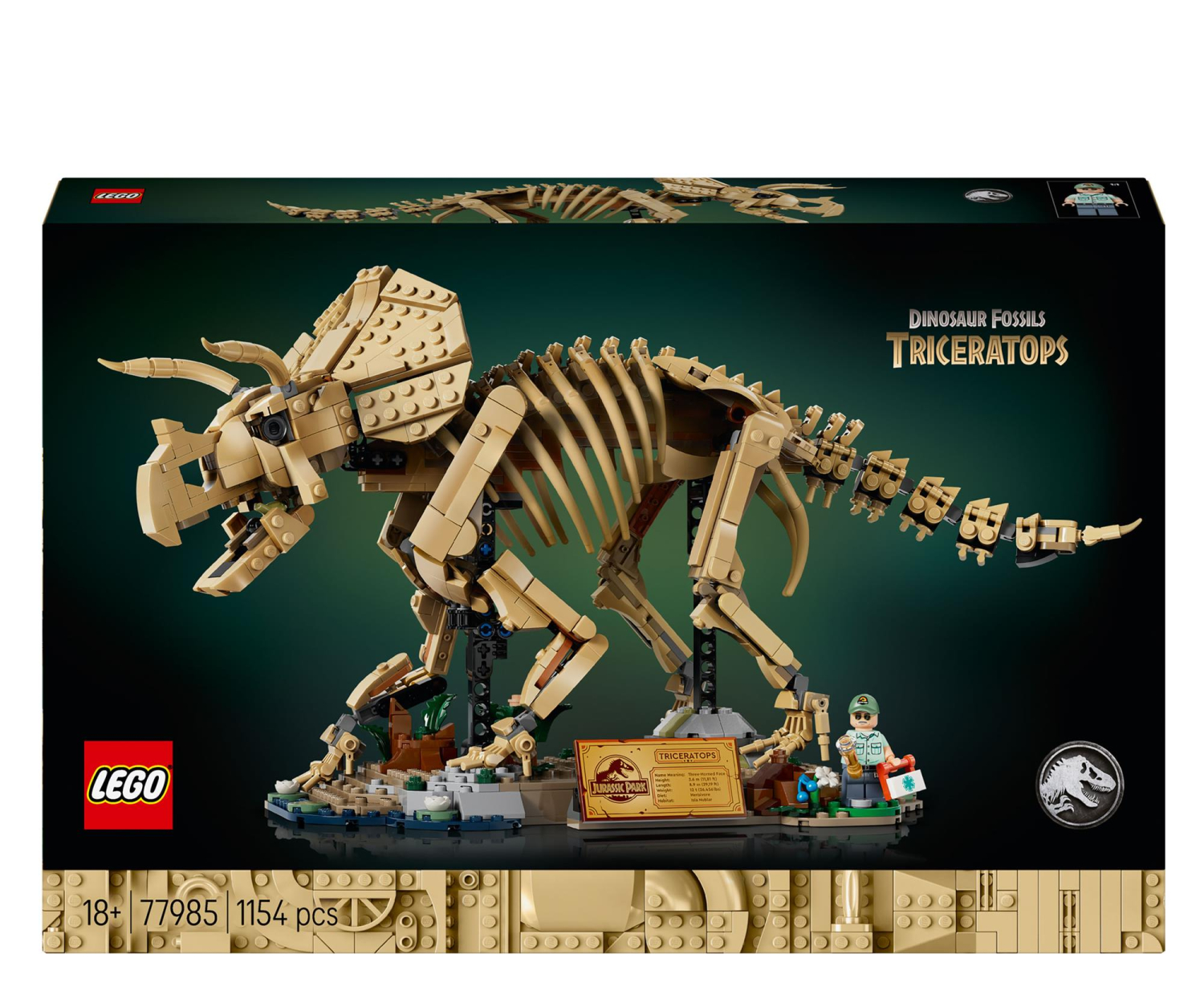 LEGO JURASSIC WORLD 77985 Szkielety dinozaurów: triceratops