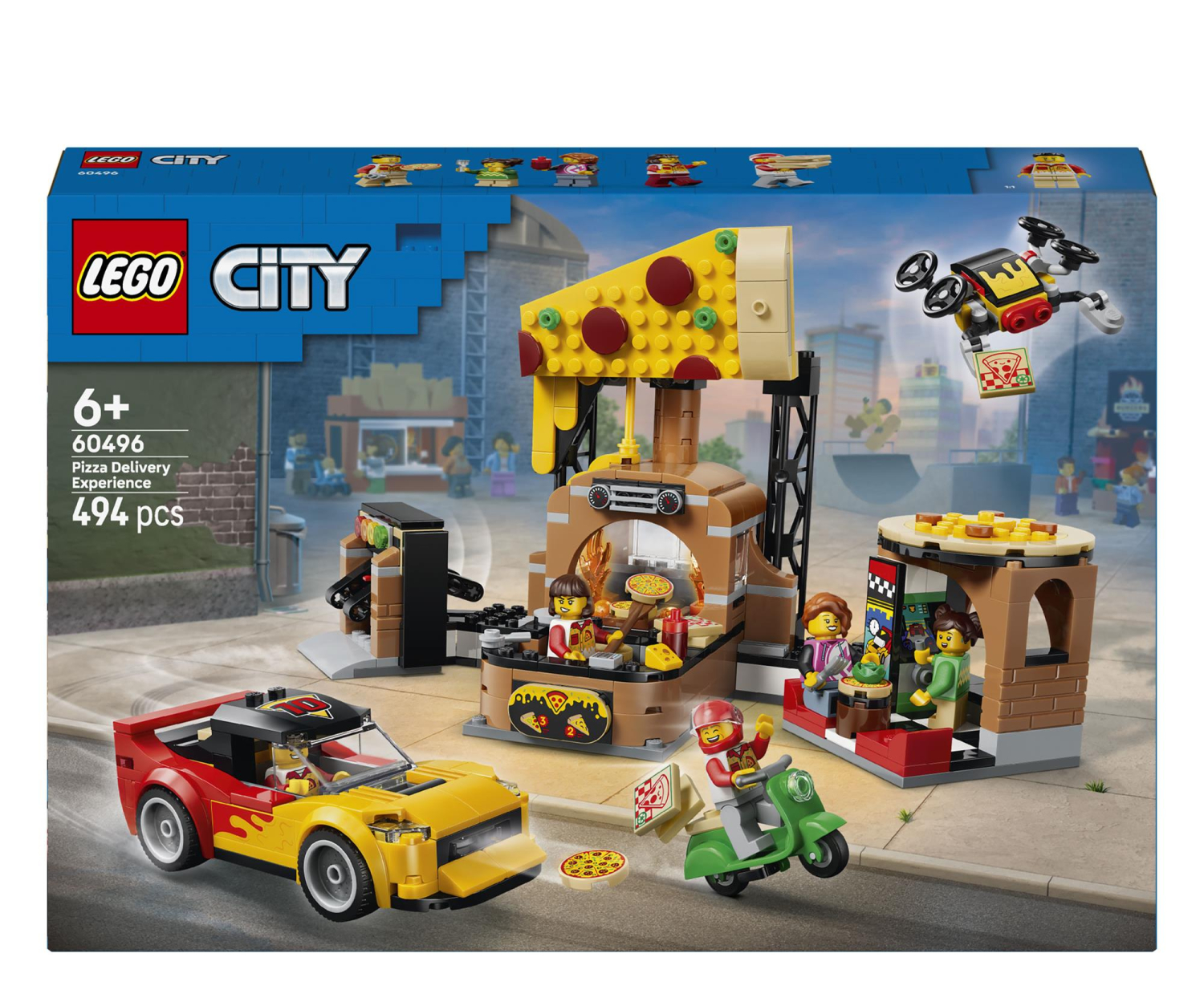 LEGO CITY 60496 Dostawa pizzy z pojazdami