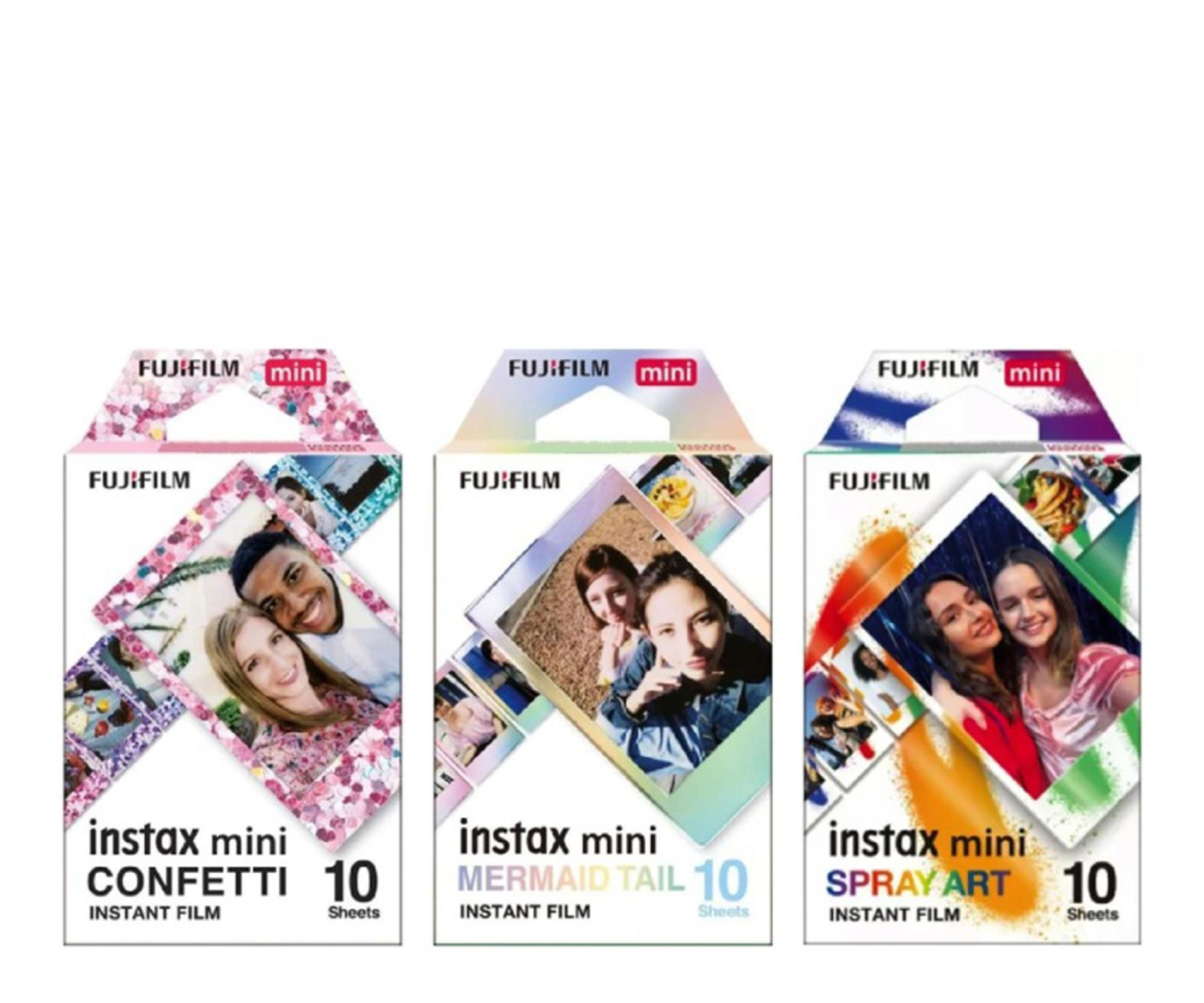 Fujifilm Instax Mini Deco Bundle 26 Confetti,Mermaid Tail,Spray Art 3x10 szt