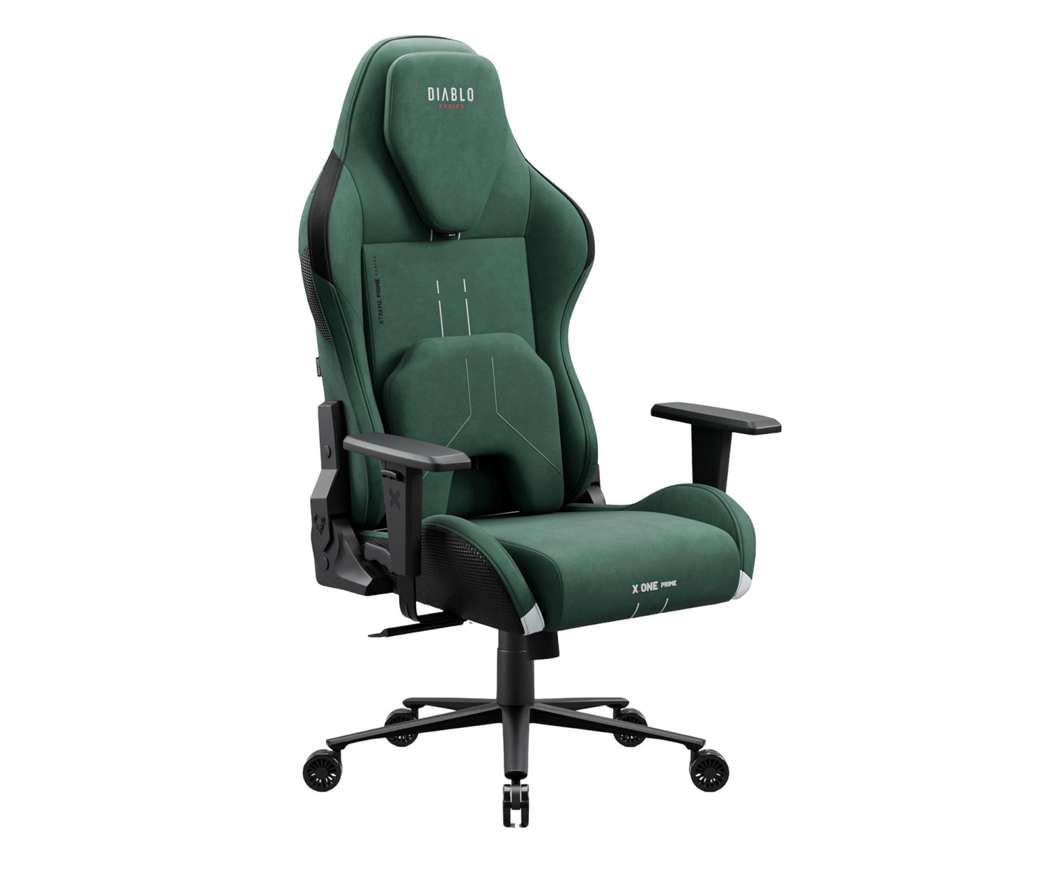 Diablo Chairs X.One Prime Normal Size Forest Green Gamingowy  Do 140kg Tkanina Zielony