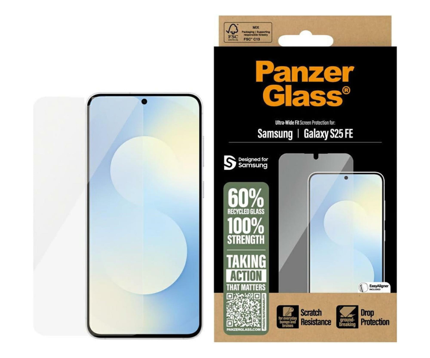PanzerGlass Ultra-Wide Fit do Samsung Galaxy S25 FE
