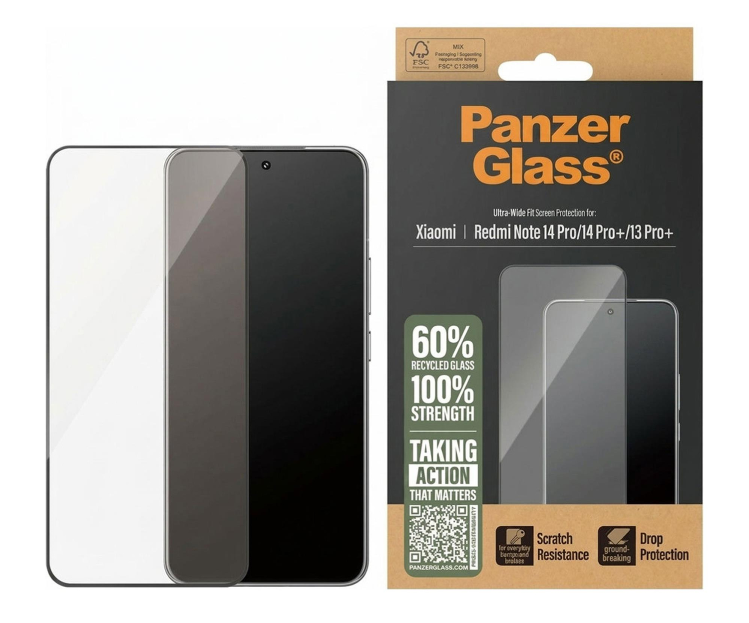 PanzerGlass Ultra-Wide Fit do Xiaomi Redmi Note 13 Pro+ /14 Pro/14 Pro+