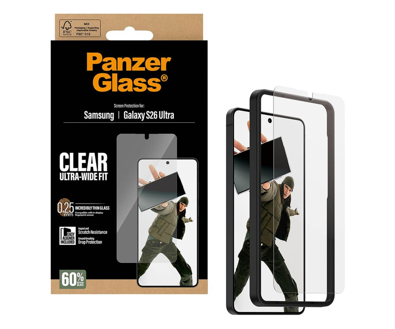 PanzerGlass Ultra-Wide Fit EasyAligner do Samsung Galaxy S26 Ultra