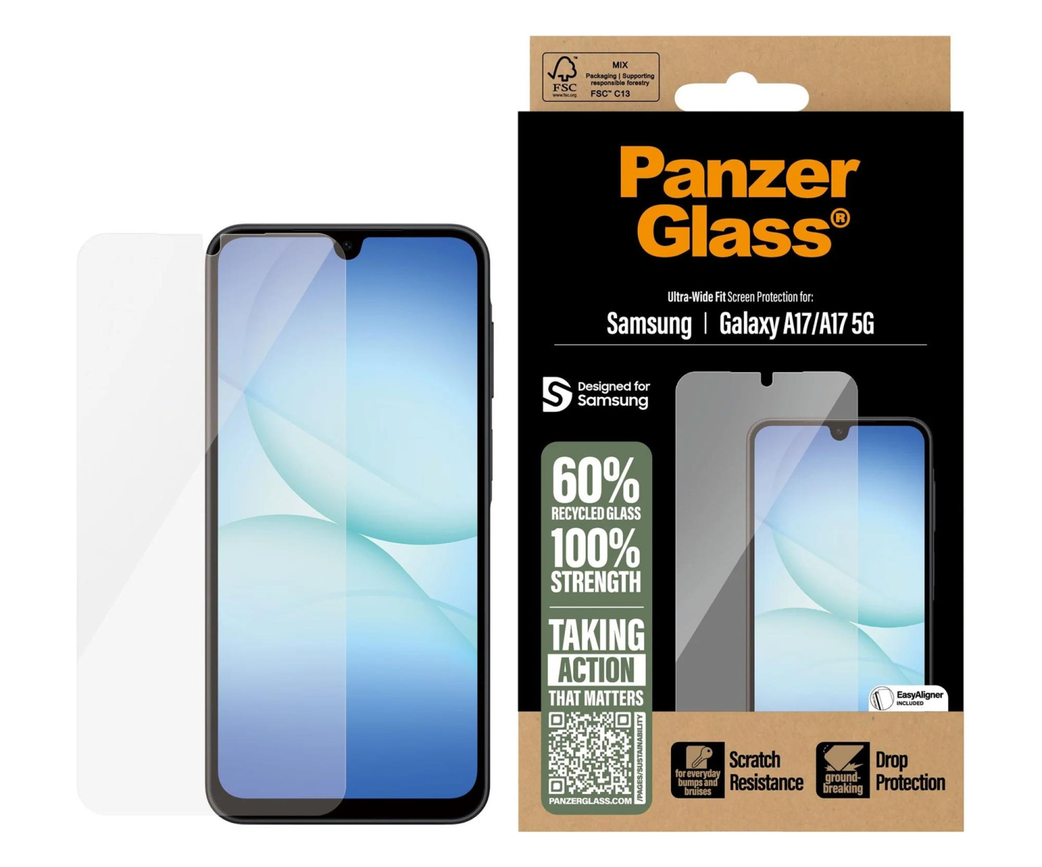 PanzerGlass Ultra-Wide Fit EasyAligner do Samsung Galaxy A17 / A17 5G