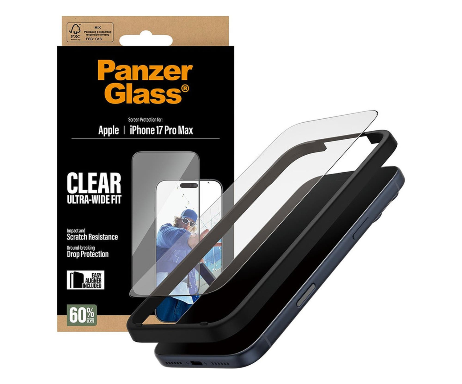 PanzerGlass Ultra-Wide Fit EasyAligner do iPhone 17 Pro Max