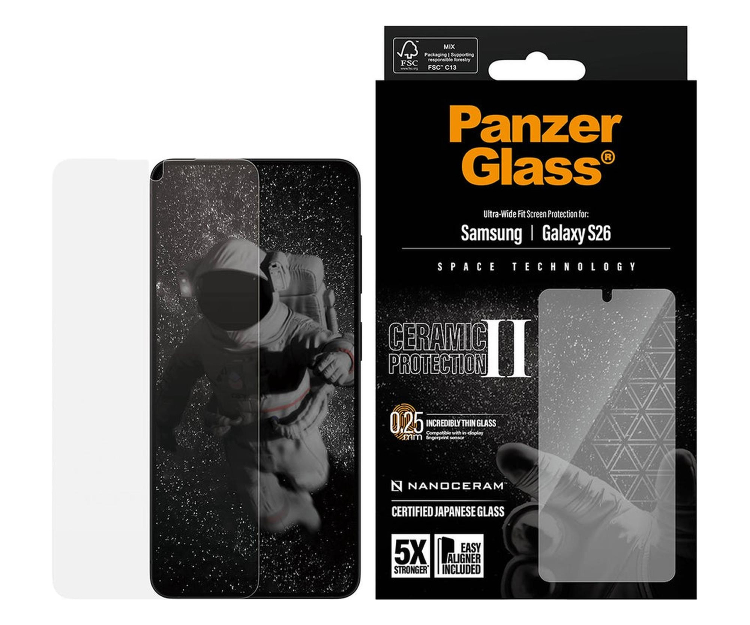 PanzerGlass Ultra-Wide Fit EasyAligner do Samsung Galaxy S26 ceramic