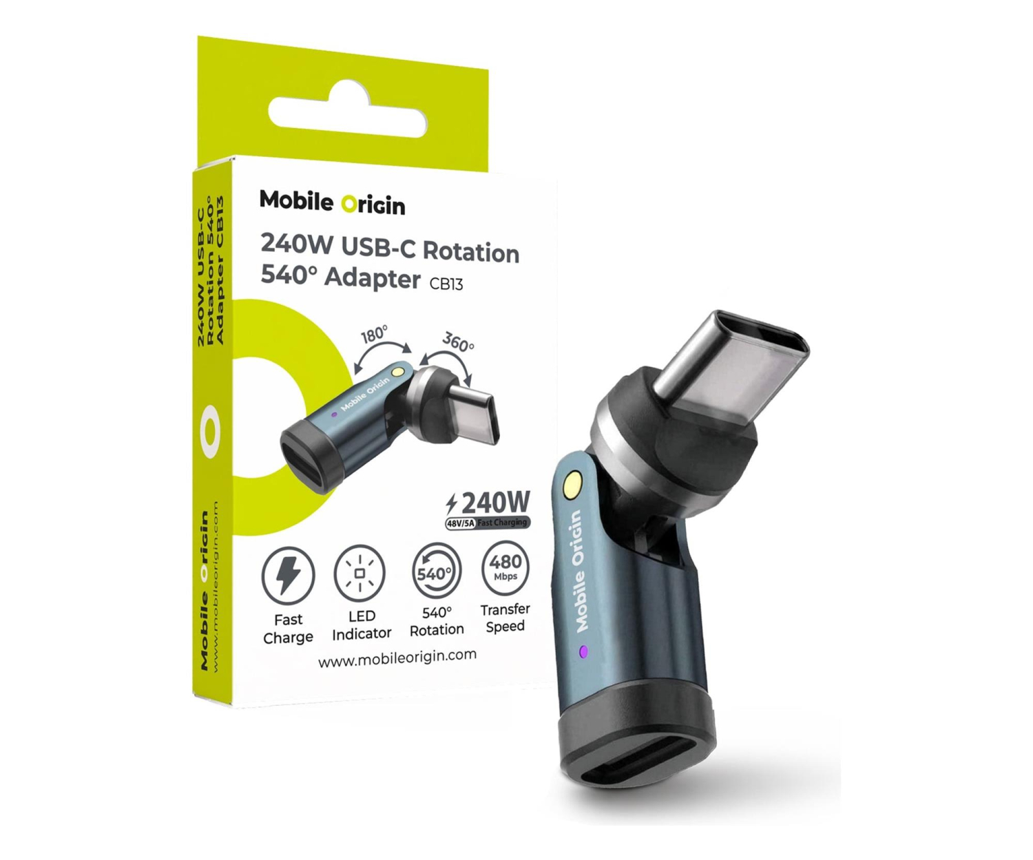 Mobile Origin 240W USB-C Rotation 540° Adapter CB13