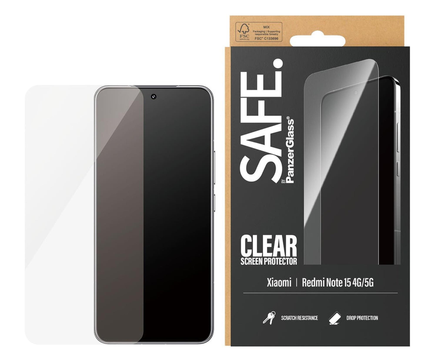 PanzerGlass SAFE Ultra-Wide Fit do Xiaomi Redmi Note 15 4G/5G