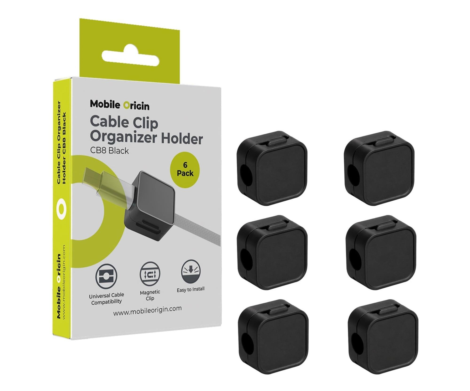 Mobile Origin Cable Cord Organizer Holder CB8 Black