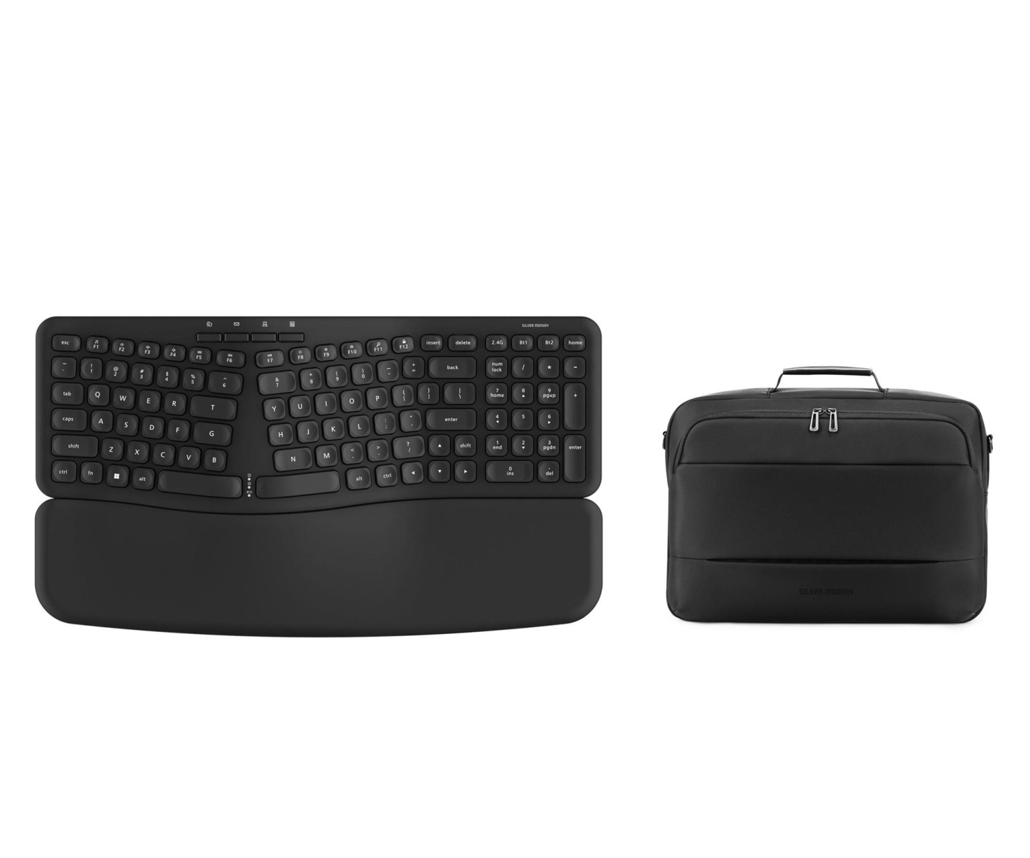Silver Monkey Ergonomic 70 Wireless Keyboard + Business Bag 15,6"