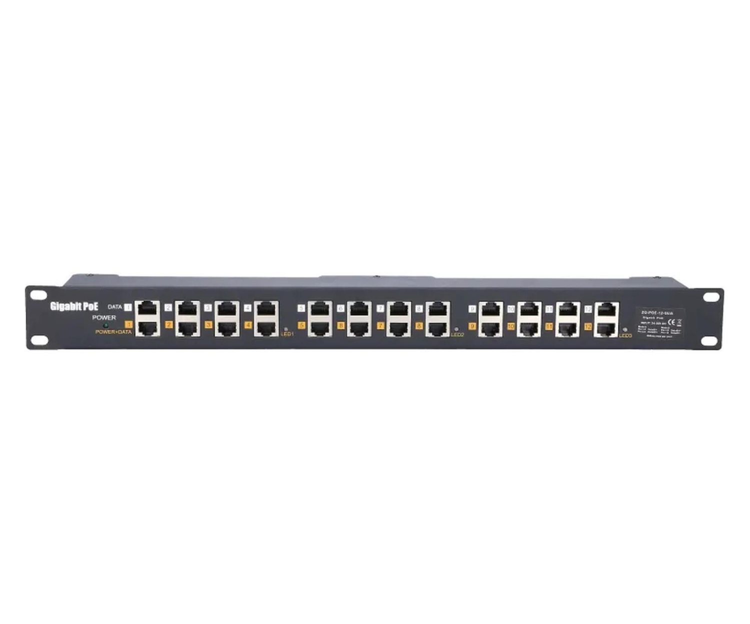 ExtraLink 12 Portowy Gigabit PoE Injector 12x 1000Mb/s RJ45, Obudowa R