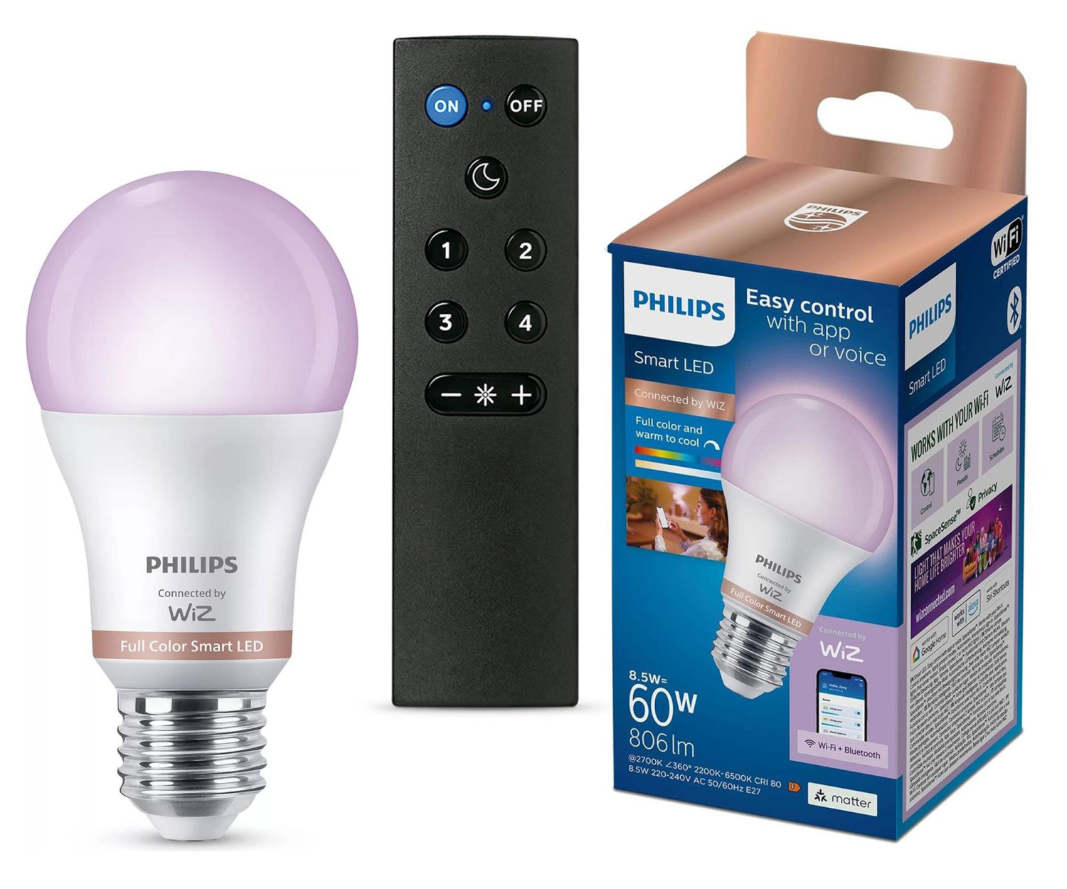 Philips Smart żarówka 60W A60 E27 + Pilot