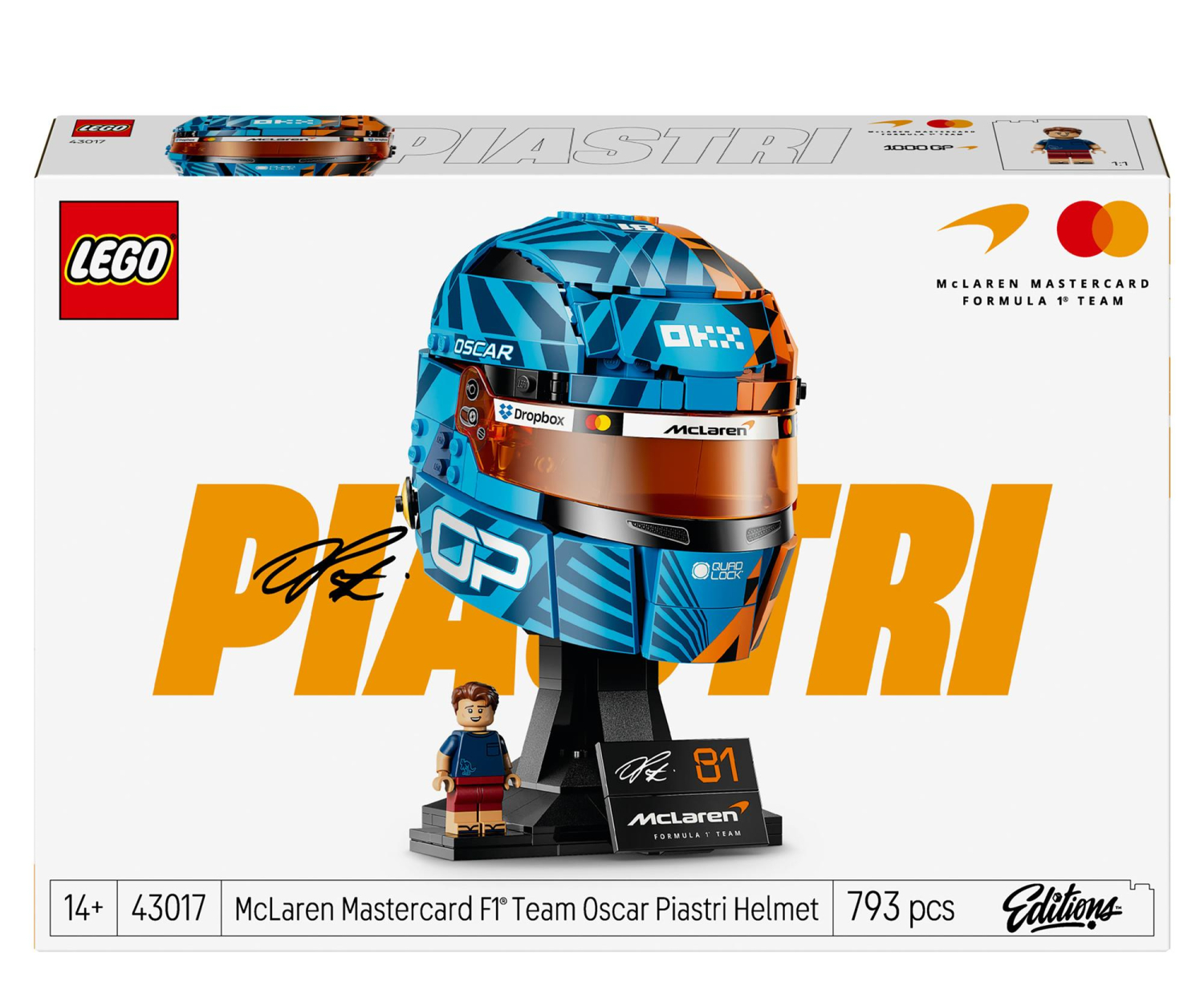 LEGO EDITIONS 43017 Kask Oscar Piastri McLaren Mastercard F1