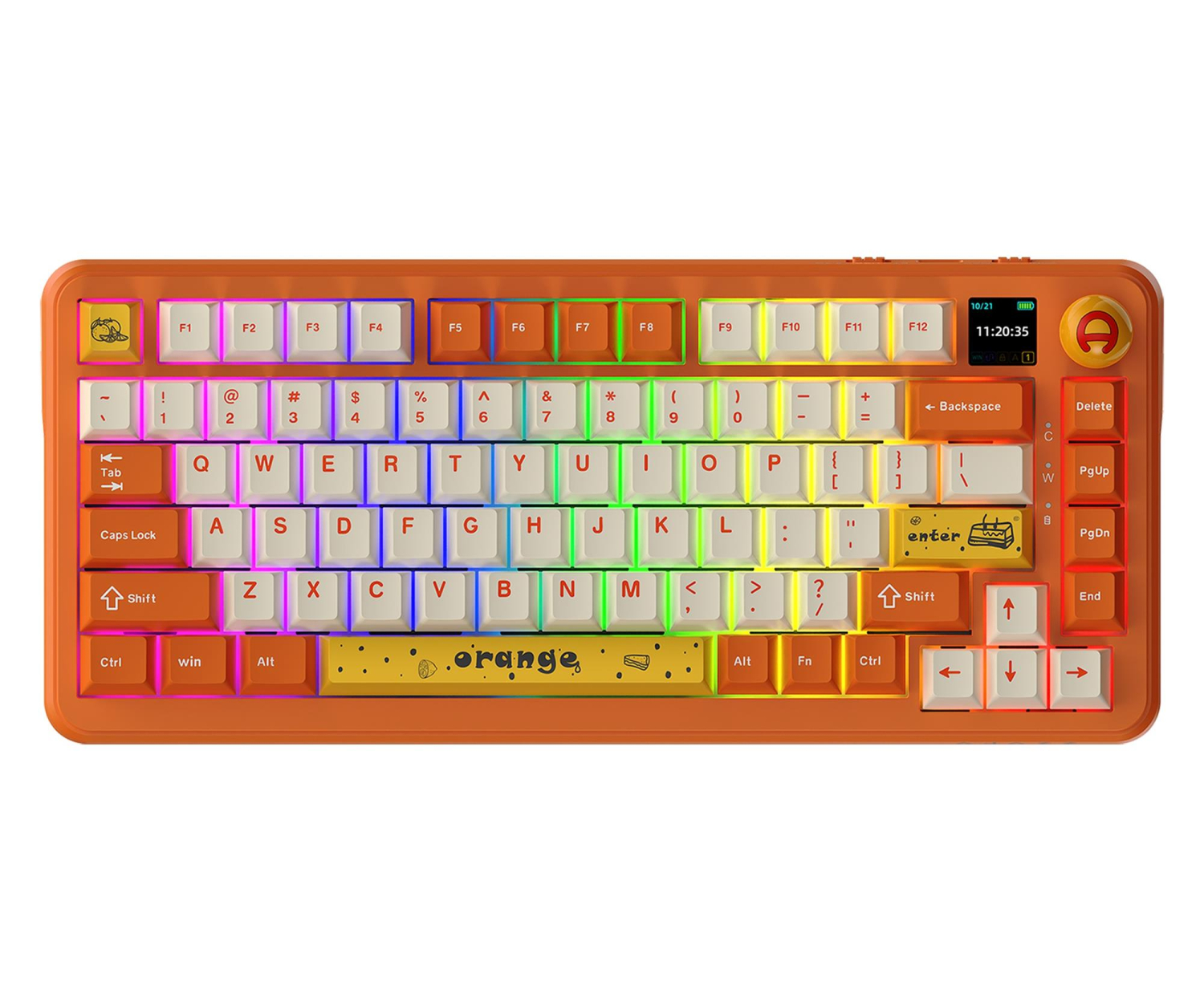 Ajazz AK820 MAX Plus Avocado Switch Pomarańczowy
