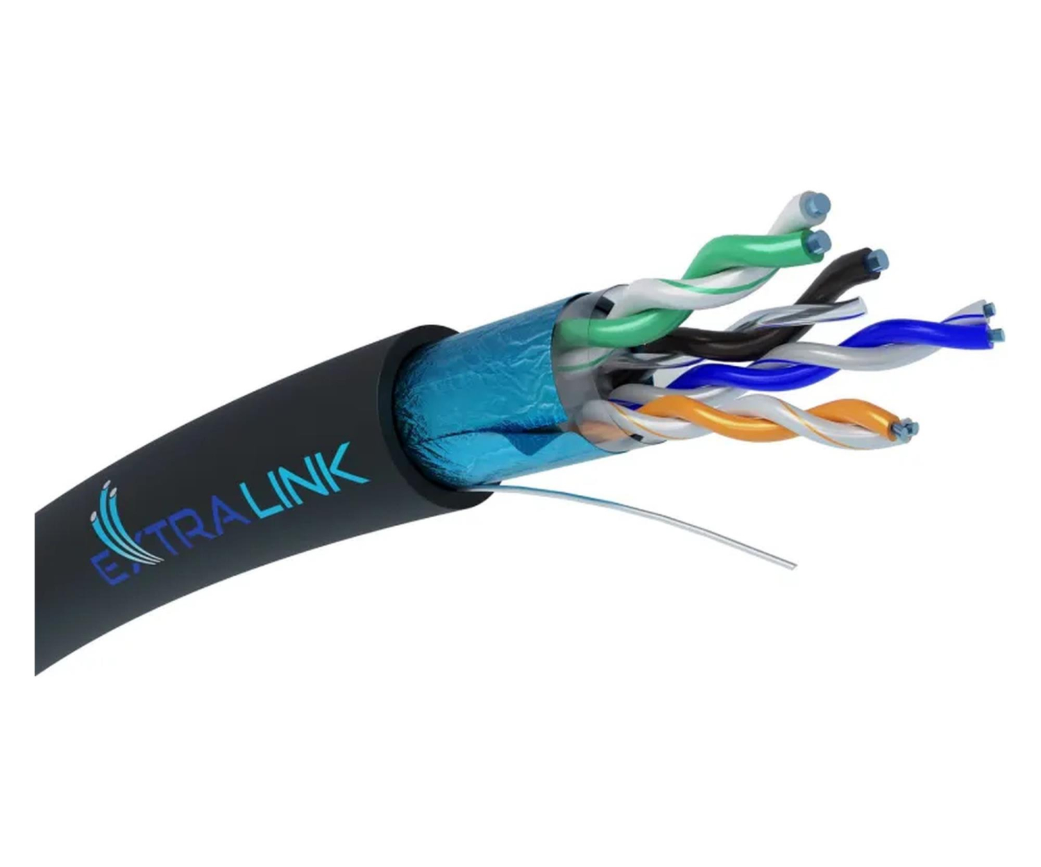 ExtraLink CAT5E FTP (F/UTP) Zewnętrzny żelowany Kabel sieciowy 305M